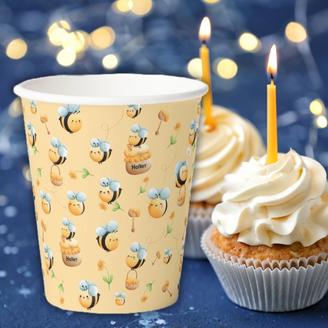 Bees and Honey First Baby's Birthday Paper Cups (Creator Uploaded)