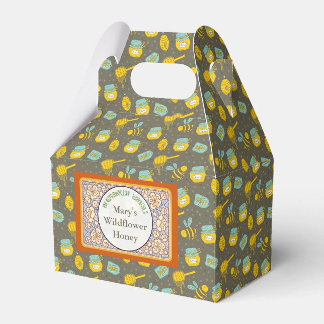 Bees and Honey Spoon Point of Sale Favor Box (Front Side)