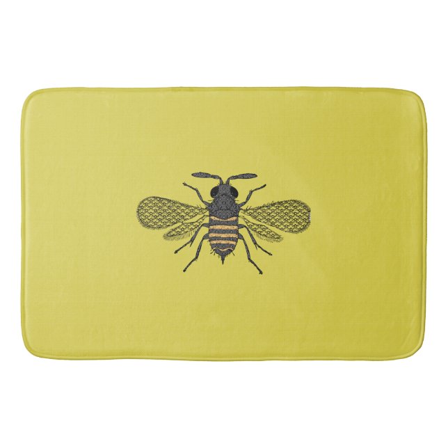 BEES and Honeycomb - Save The Bees Bath Mat (Front)