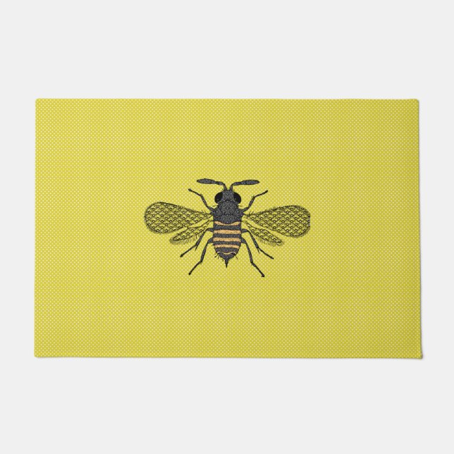 BEES and Honeycomb - Save The Bees Doormat (Front)