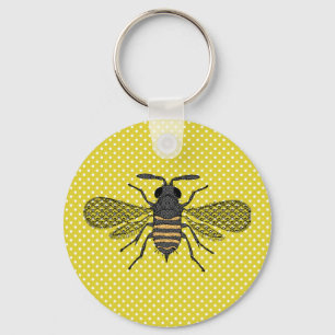 BEES and Honeycomb - Save The Bees Keychain