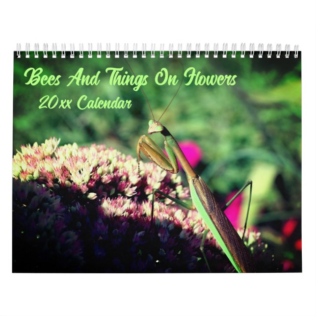Bees And Insects On Flowers Nature  Calendar (Cover)