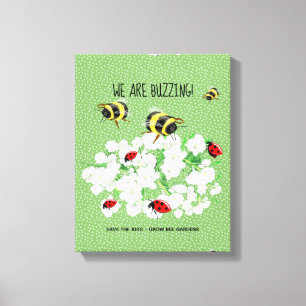 BEES and LadyBugs - Art by LeahG Save The Bees Canvas Print