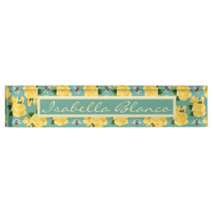 Bees And Roses Nameplate