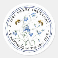 Bees and Vintage Bluebells Very Merry Christmas