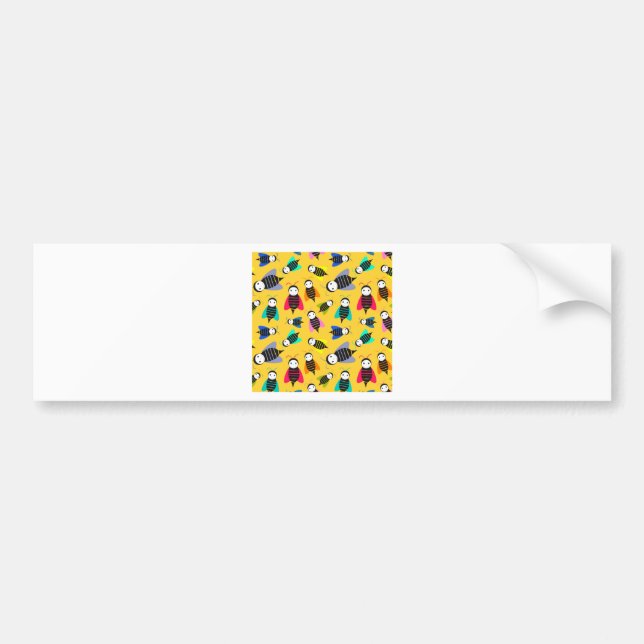 bees animal pattern bumper sticker (Front)