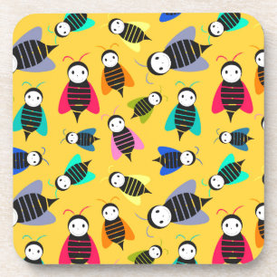 bees animal pattern coaster