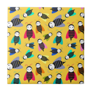 bees animal pattern tile