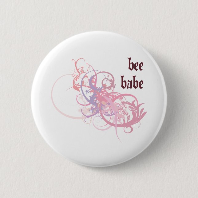 Bees Babe 2 Inch Round Button (Front)