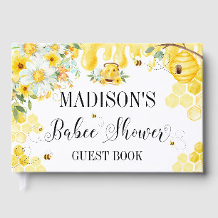 Bees Baby Shower Yellow Floral Guest Book
