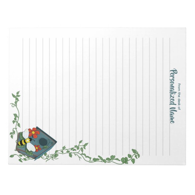 Bee's Birdhouse Ballet Lined Notepad (Front)