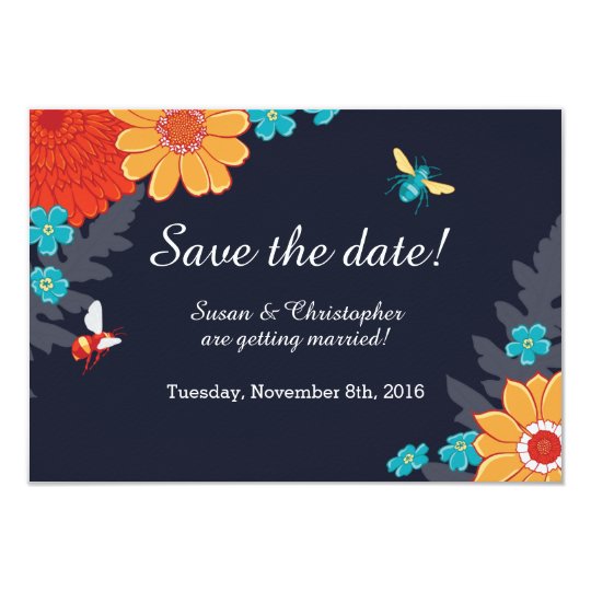 Bees & Blossoms Save-the-Date Card
