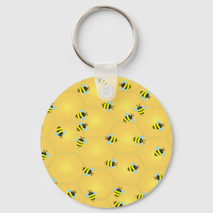 Bees Buzzing Keychain