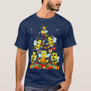 Bees Christmas Tree Bee Lover Funny T-Shirt
