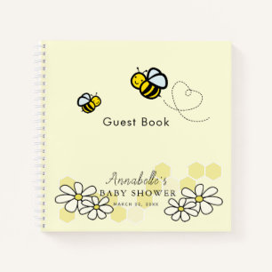 Bees & Daisies Livre d'or Baby shower blanc