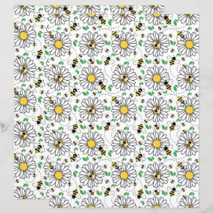 Bees & Daisies Scrapbook Paper