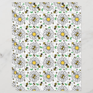 Bees & Daisies Scrapbook Paper