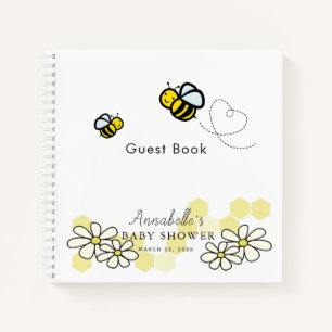 Bees & Daisies Yellow Baby Shower Guest Book