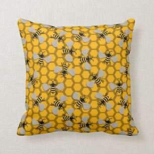 Bees decoration throw pillow