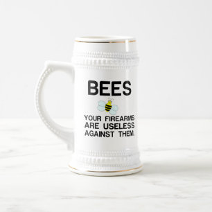 BEES FIREARMS USELESS BEER STEIN
