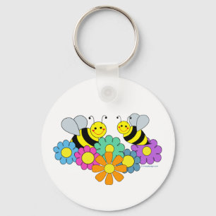 Bees & Flowers Keychain