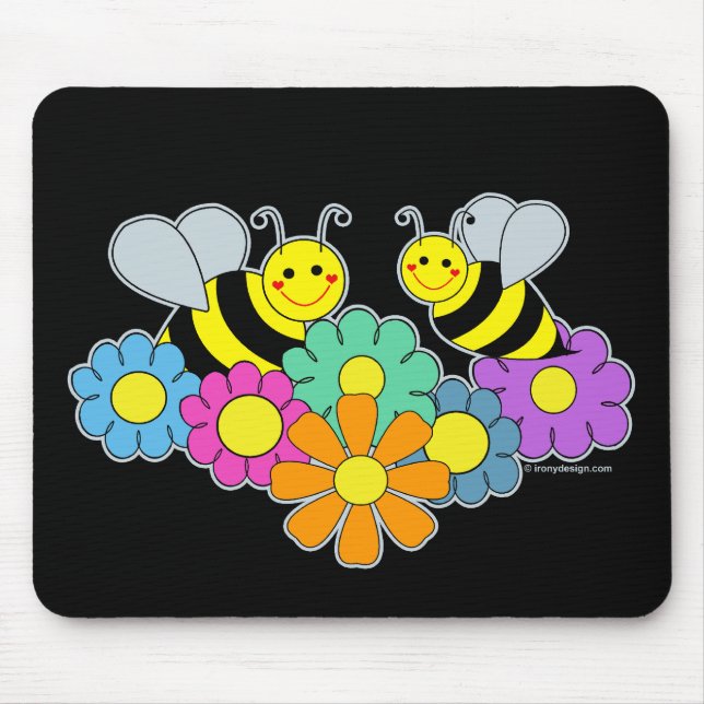 Bees & Flowers Mouse Pad (Front)