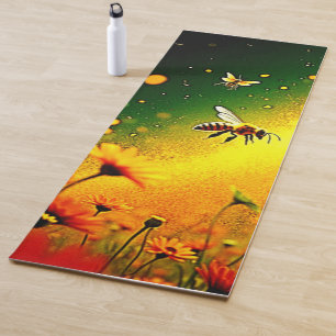 Bees' Golden Pollen Burst Joy Design Yoga Mat