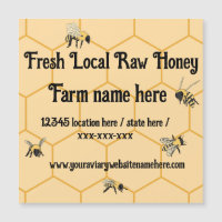 Bees Honeycomb Bee Farm bussiness magnet card