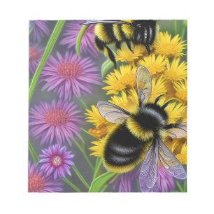 Bees in a Flower Meadow Notepad