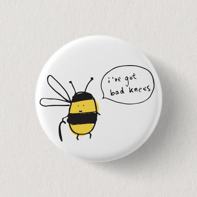 bees knees badge 1 inch round button (Front)