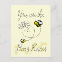 Bee's Knees Cute Bumble Bees Valentine's Postcard