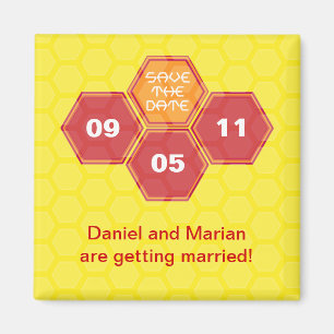 Bee's Knees Yellow Save the Date Magnet