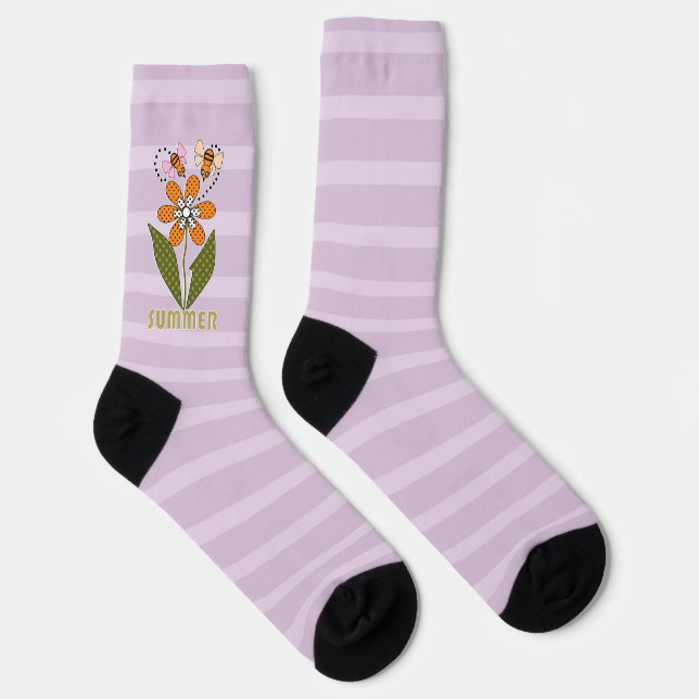 bees love summer and so do I Socks (Right)