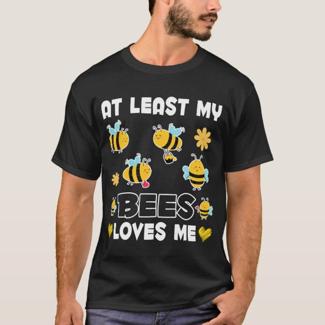 Bees Loves Me Women Funny Beekeeper T-Shirt (Front)