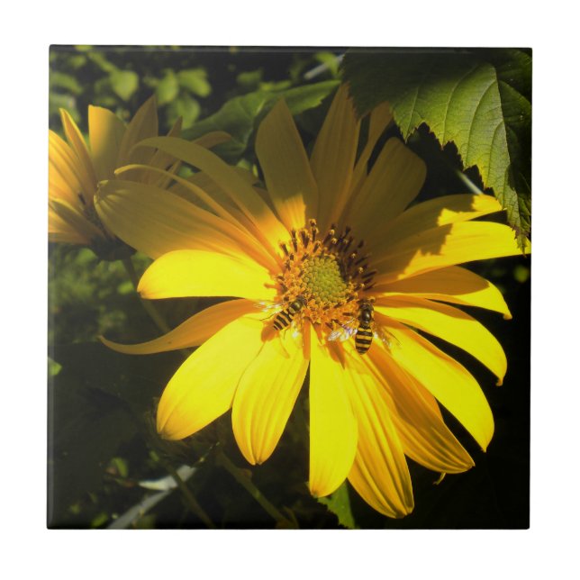 Bees N Sunflowers Tile Trivet (Front)