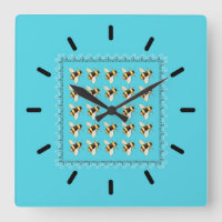 Bees on Blue Acrylic Wall Clock