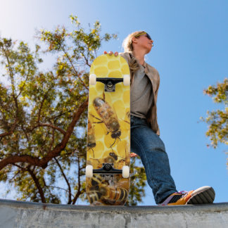 Bees on Honeycomb - Skateboard Deck