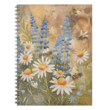 Bees on Wildflowers Notebook by PS Nature Designs