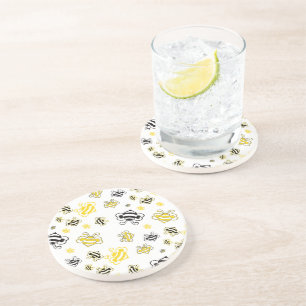 Bees pattern coaster