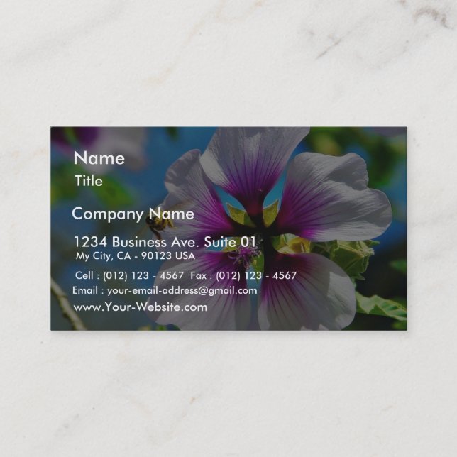 Bees Purple Flowers Business Card (Front)