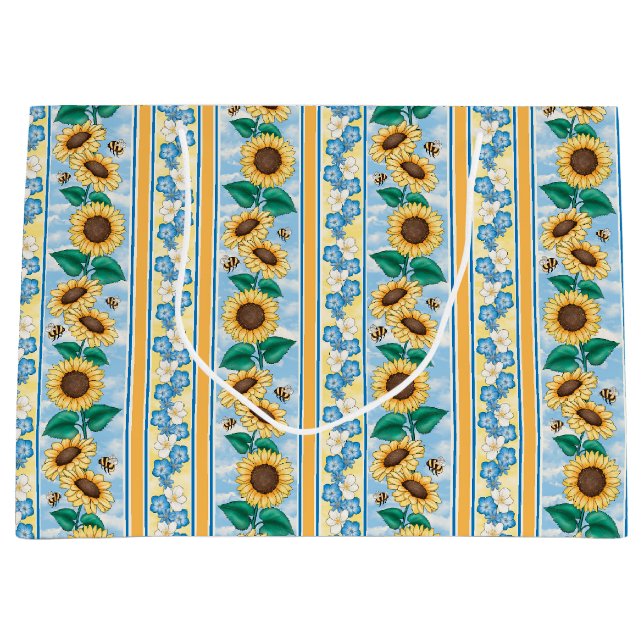 Bees Sunflowers Gift Bag (Front)