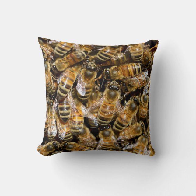 Bees Throw Pillow (Front)