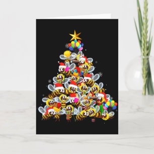 Bees Tree Christmas Sweater Xmas For Bees Lover  Card