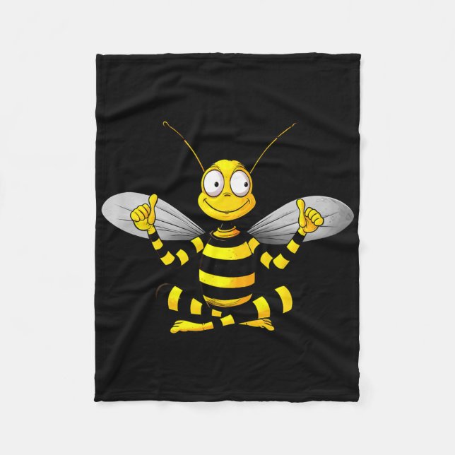 Bees Yoga  Fleece Blanket (Front)