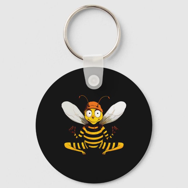 Bees Yogayogi Bee  Keychain (Front)