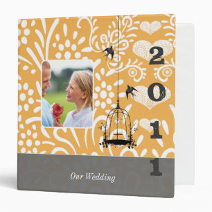 Beeswax & Grey Bird Cage Your Photo Wedding Binder