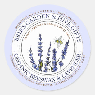Beeswax Lavender Mosquito Repellant Lotion Bar  Classic Round Sticker
