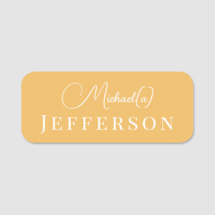 Beeswax Yellow Handwritten: Stylish & Professional Name Tag