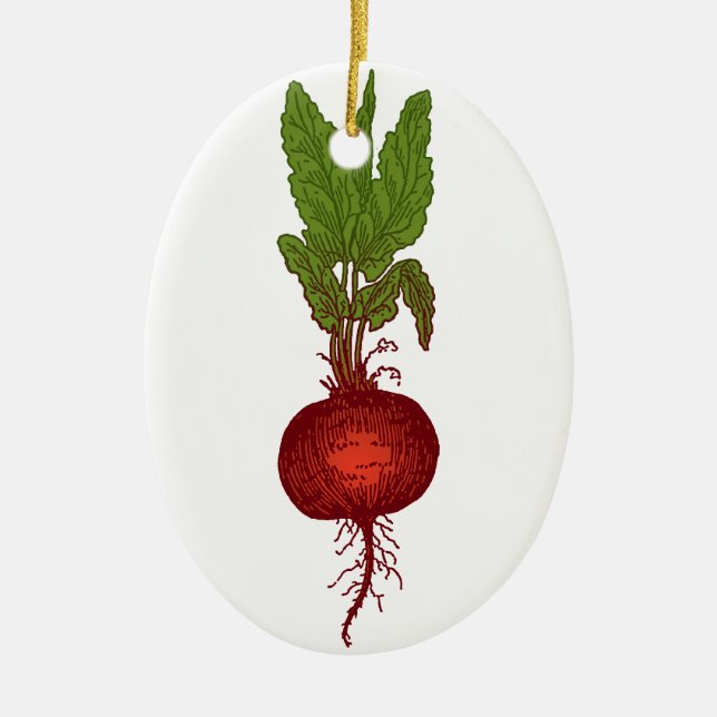Beet Ceramic Ornament (Front)