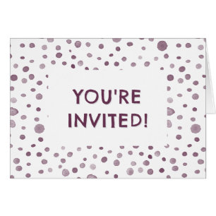 Beet Confetti Watercolor Dots Birthday Invite